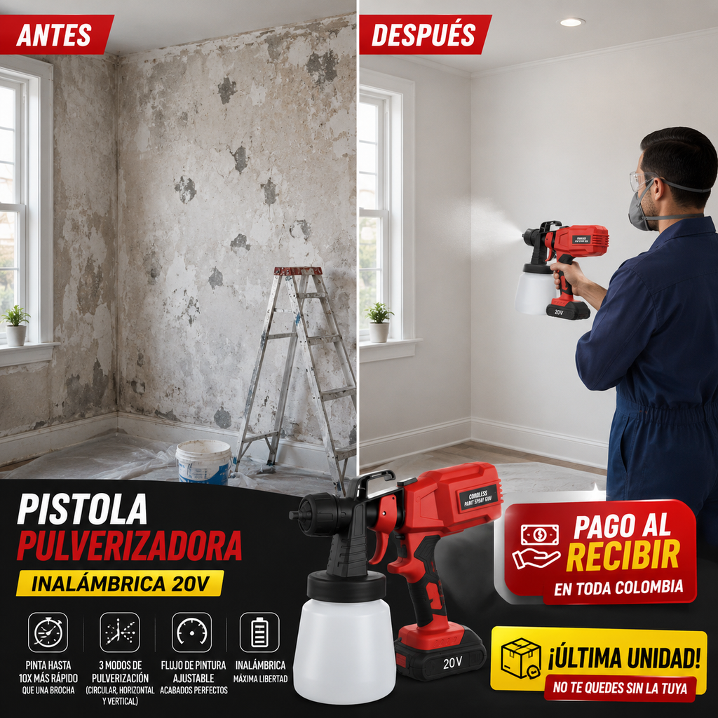 Pistola Pulverizadora Eléctrica Inalámbrica 20V